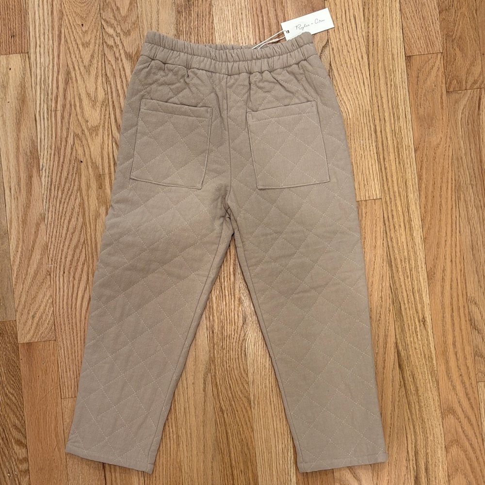Rylee + Cru Quilted Kids Bottoms in Beige 6/7